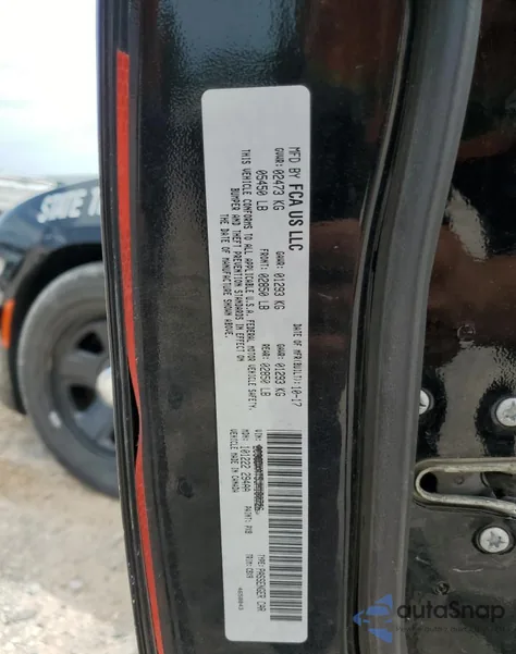 2019 Dodge Charger Police из США, поврежденный, VIN 2C3CDXAT5JH180726